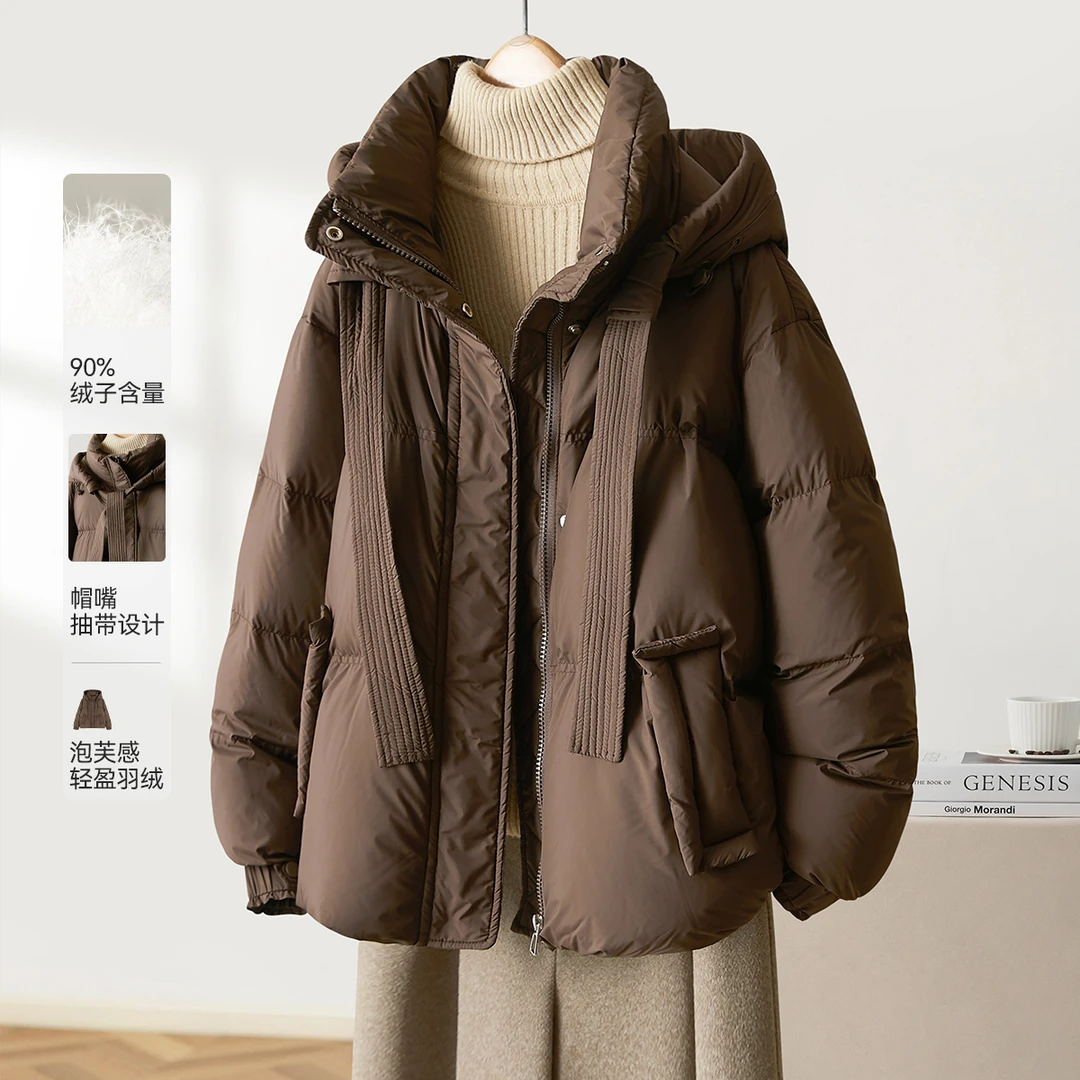 IHIMI/海谧泡芙短款保暖羽绒服2024冬季新款休闲短款外套女款1580