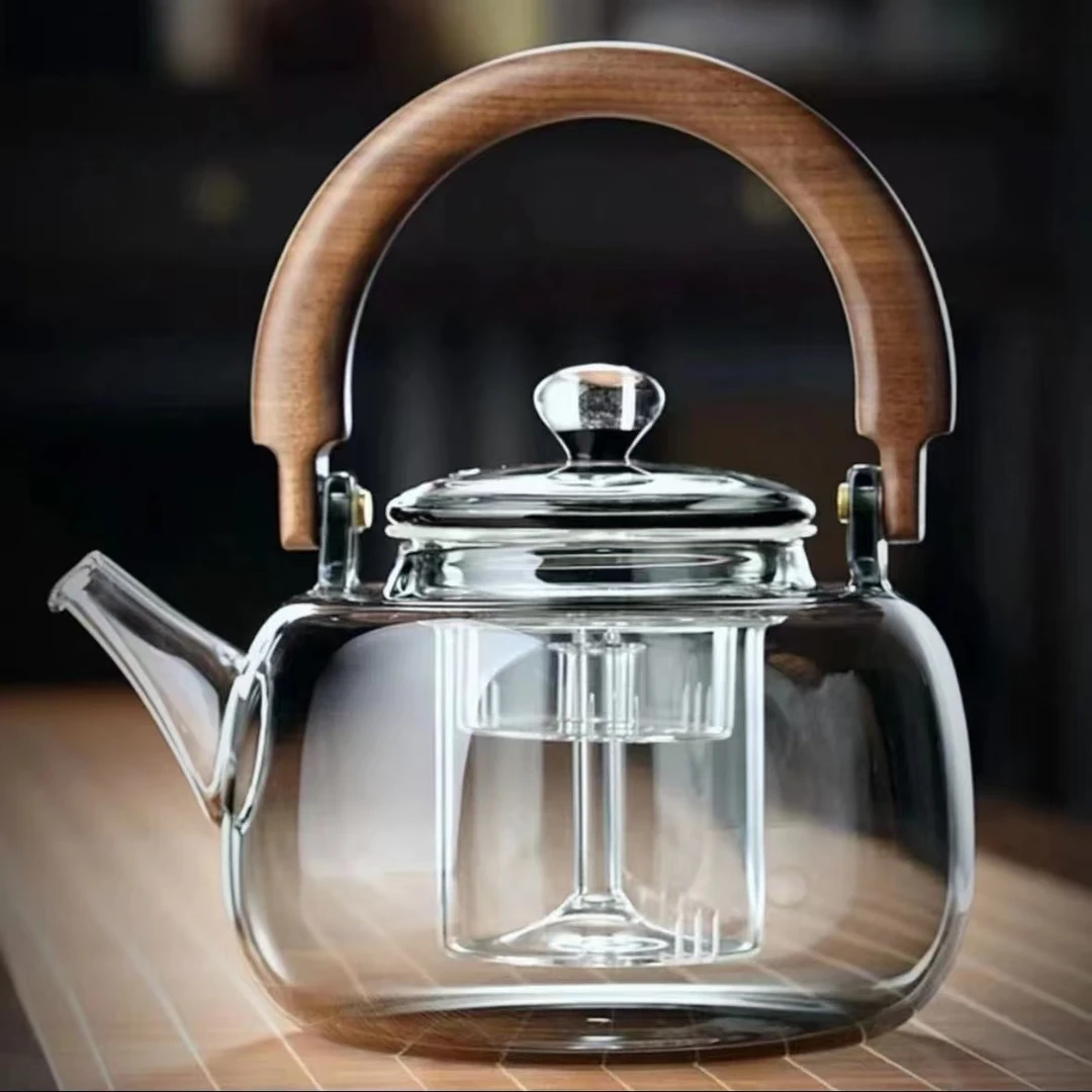 璃韵堂巨无霸1500ml烟灰色星空提梁壶蒸煮过滤大容量耐热手工家用