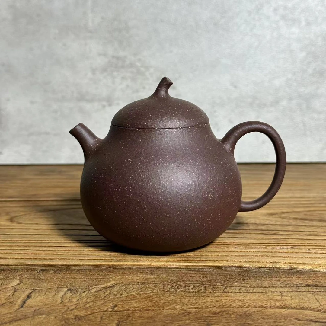 【家藏料自制款】茄瓜 紫玉金砂 200cc 沈超制 紫砂壶671