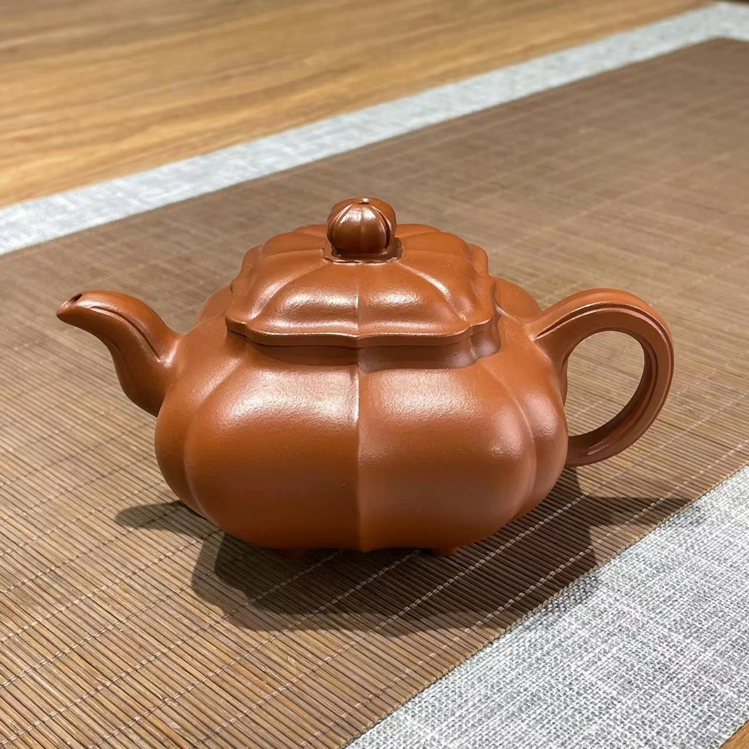 筋纹传炉 朱泥280cc李桂敏制紫砂壶163