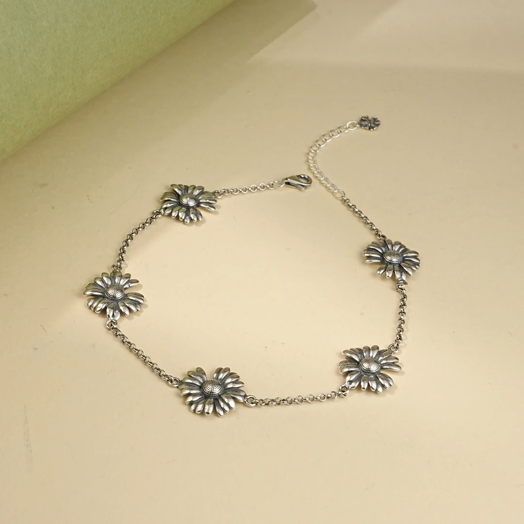 925银手链 【珠寶】S925银手链花朵-27836（多样性发其一）