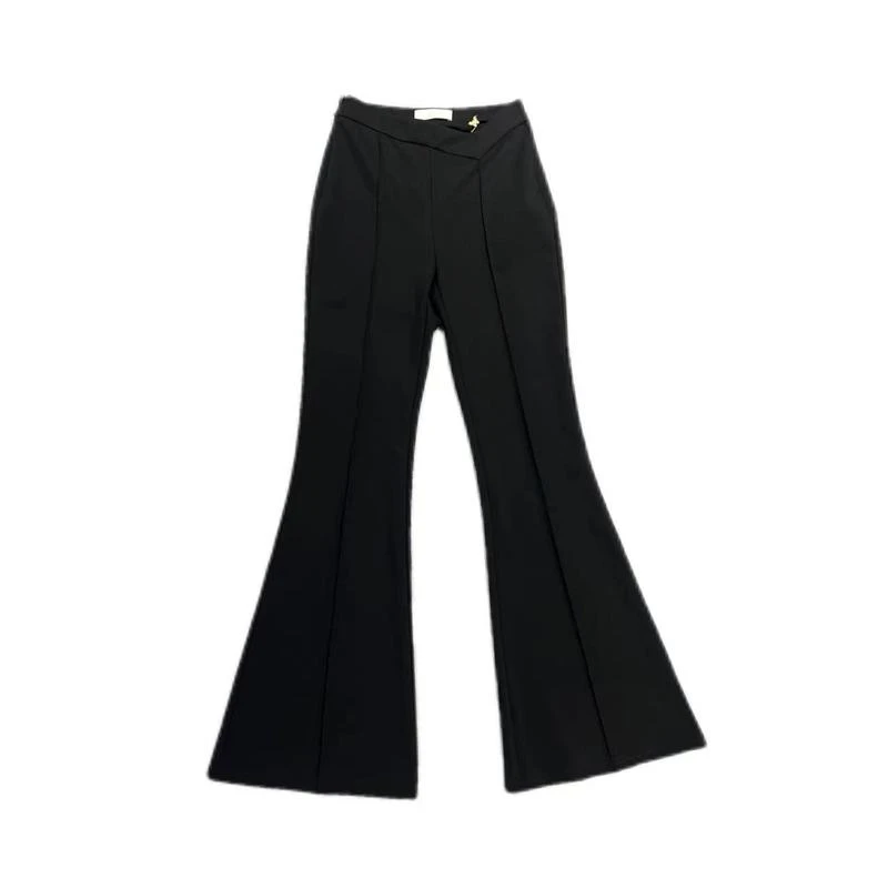 繁浮2024春季新款高级百搭休闲高腰直筒微喇休闲裤MM-68862