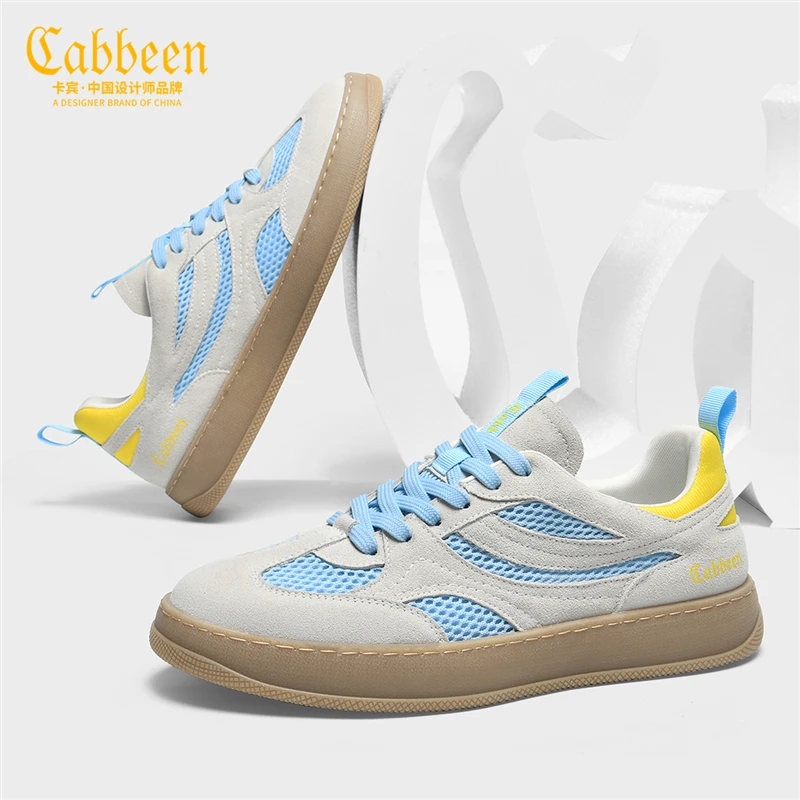 卡宾鞋子2024新款夏季透气潮鞋复古休闲板鞋男鞋小众软底潮鞋百搭