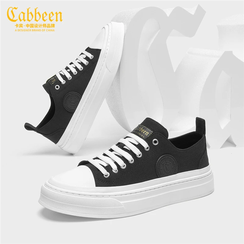 Cabbeen/卡宾休闲男鞋春夏新款秋季透气鞋子男款经典百搭帆布鞋男