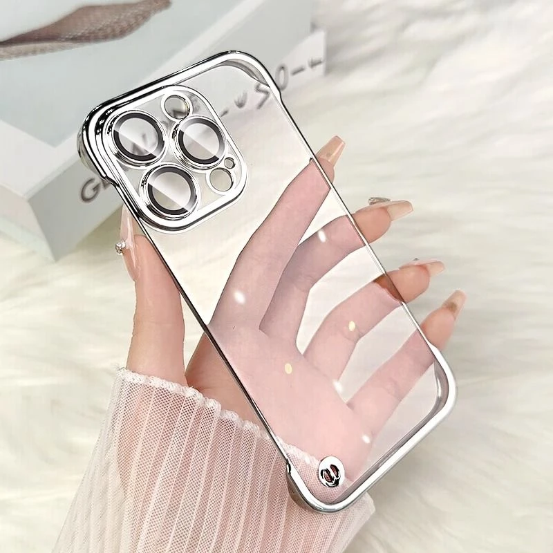 【太空银】超薄无边框适用于苹果14手机壳iPhone15promax防摔12新13