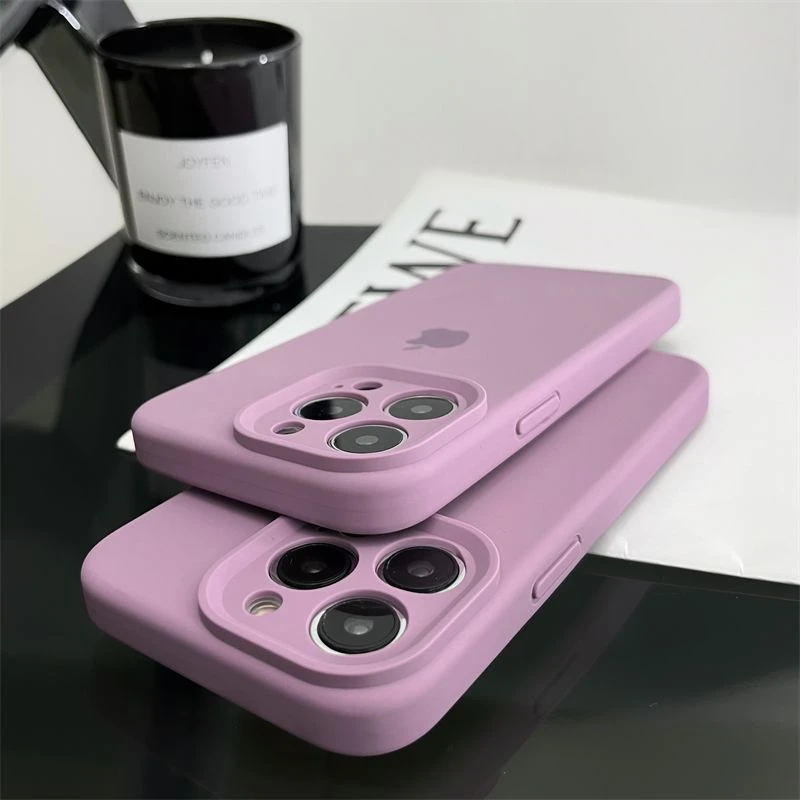 适用于苹果15plus液态硅胶iPhone14promax黑加仑13全包软12手机壳