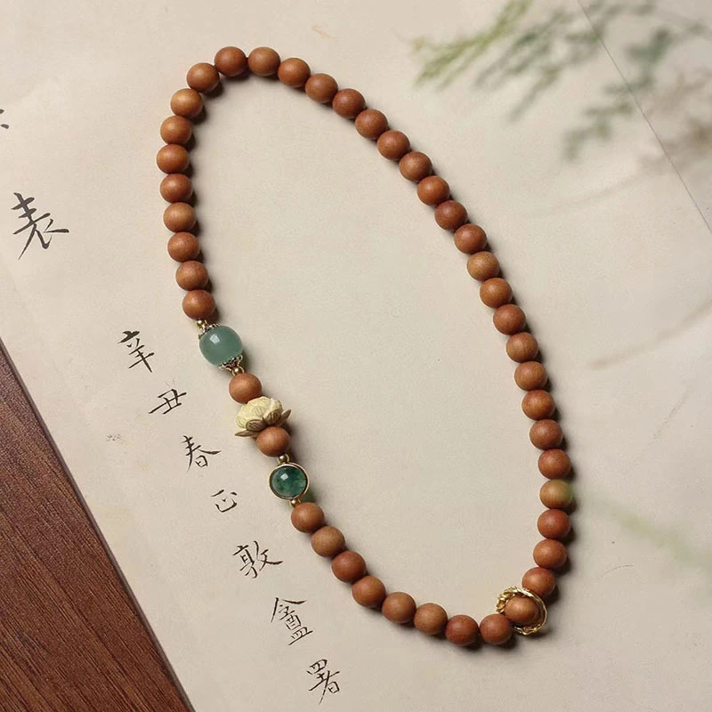 黄铜木质手链 芭比檀香手串女文玩佛珠多圈手链创意木质念珠首饰