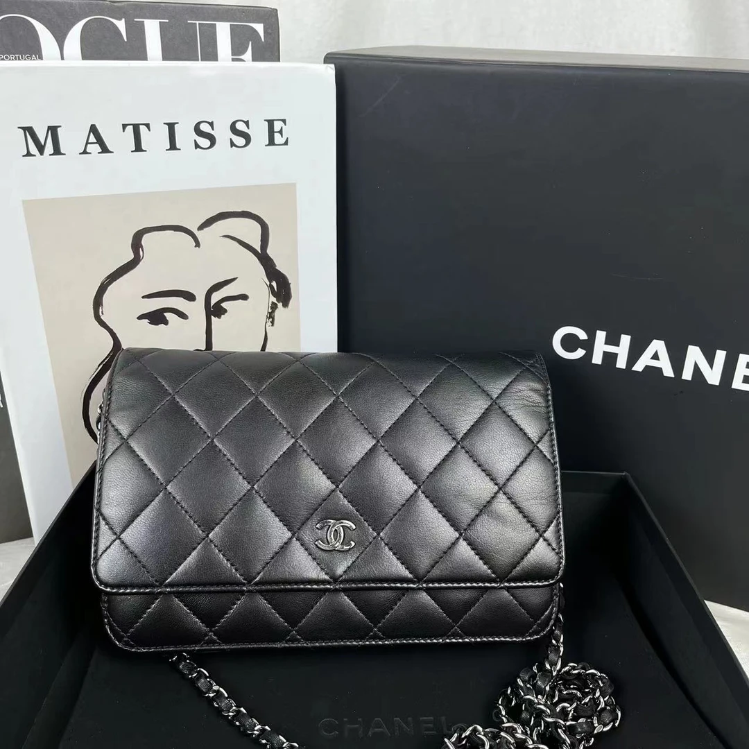 95新 Chanel/香奈儿 黑银woc发财包