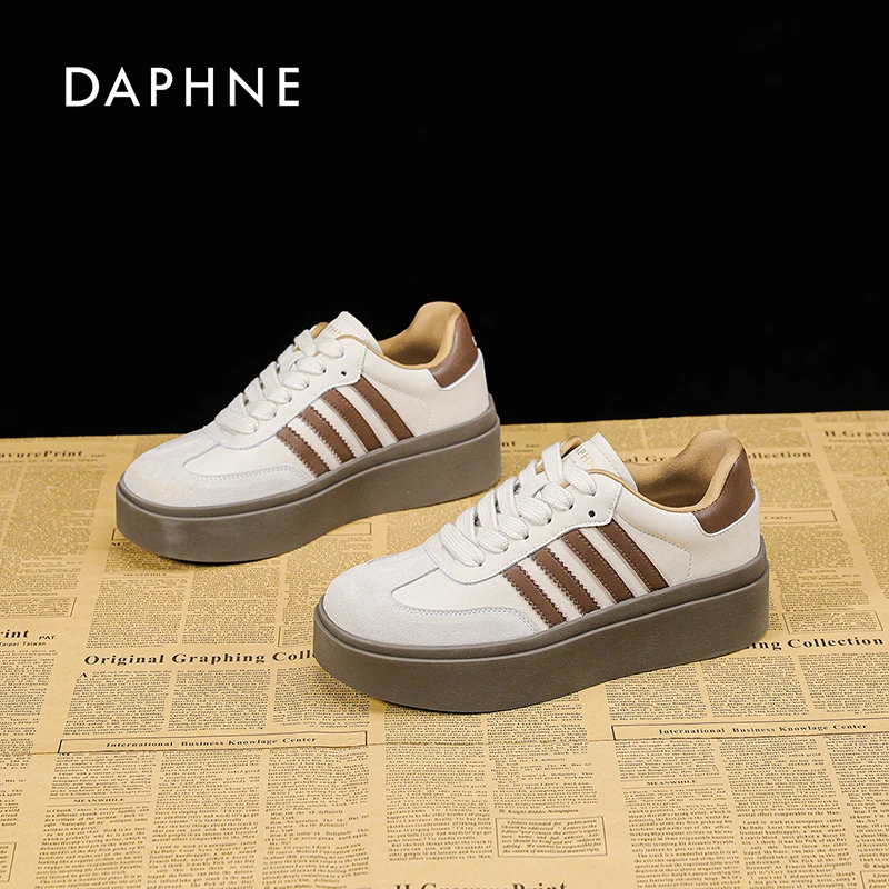 Daphne/达芙妮厚底德训鞋女2025秋冬上款百搭阿甘鞋休闲运动板鞋