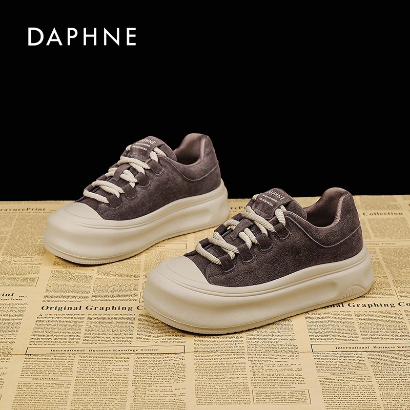 Daphne/达芙妮厚底休闲鞋女2025秋季新百搭时尚运动板鞋饼干鞋