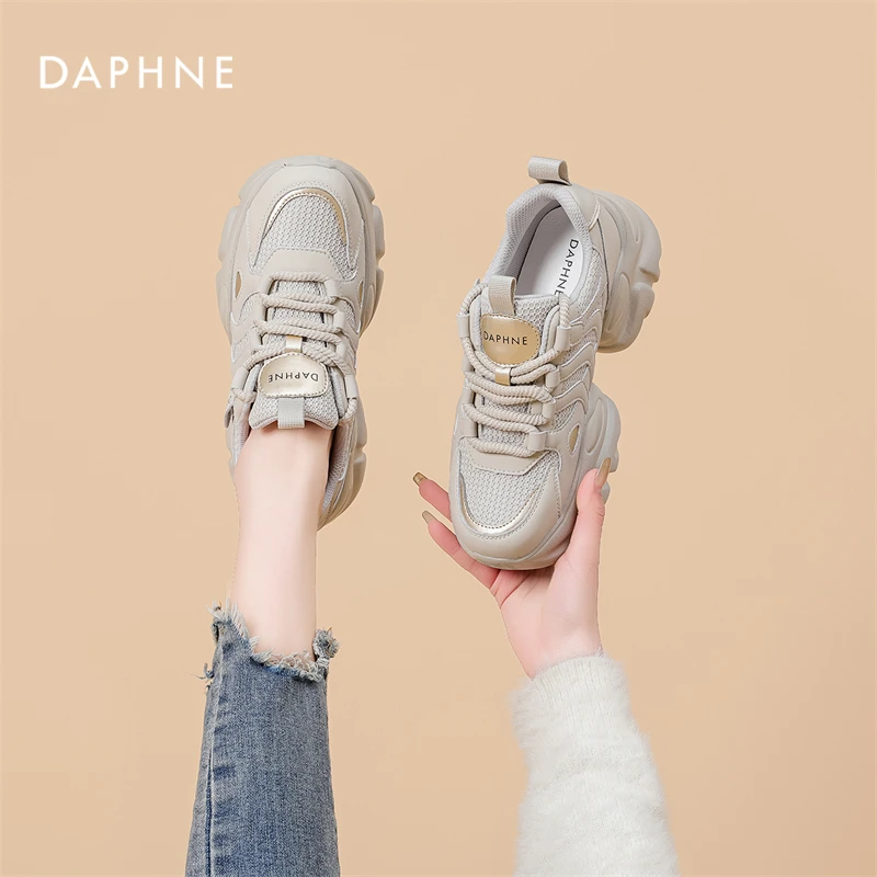 达芙妮厚底老爹鞋女ins潮2025新款夏季休闲鞋百搭时尚女士运动鞋