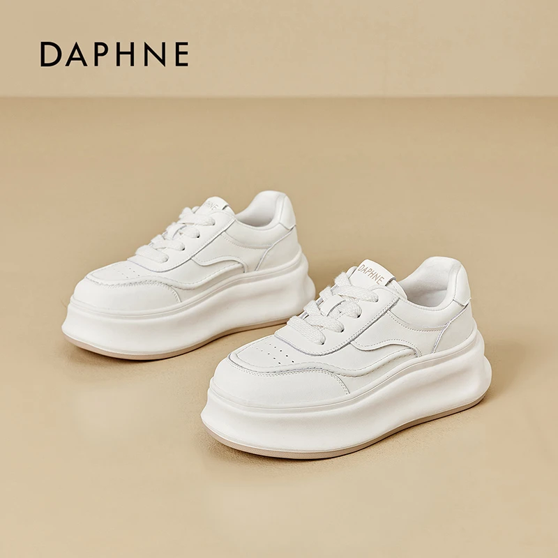 Daphne/达芙妮厚底小白鞋女2025秋季新款时尚运动简约百搭休闲鞋
