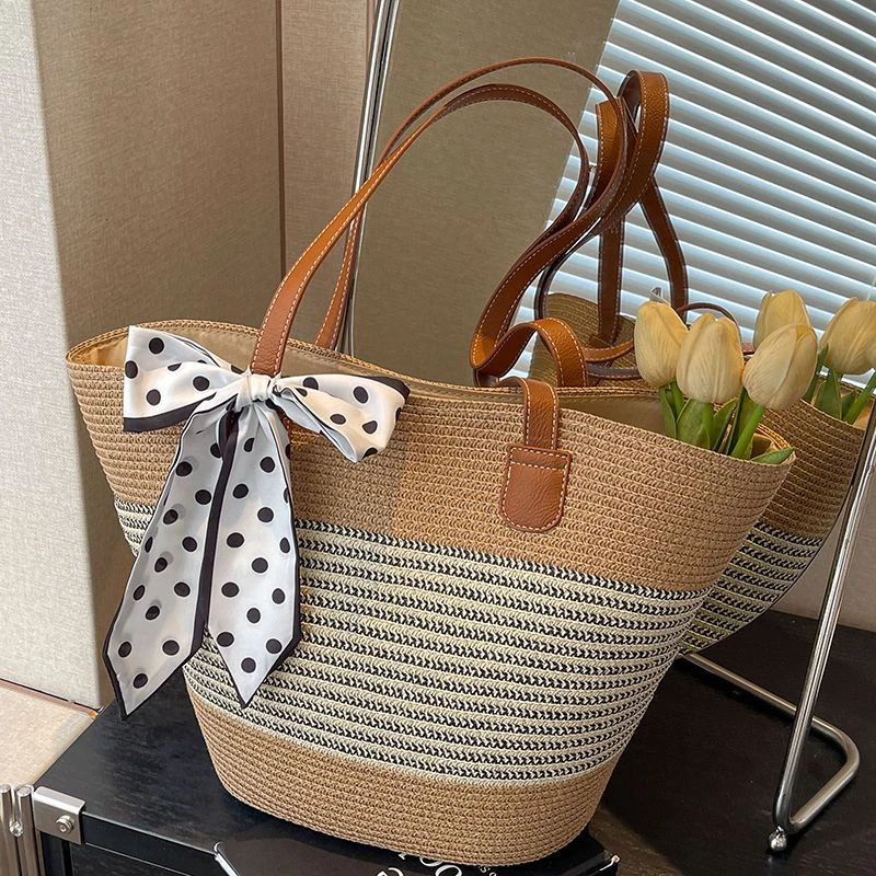 大容量包包女2024新款百搭单肩编织草编包春夏泰国海边度假沙滩包