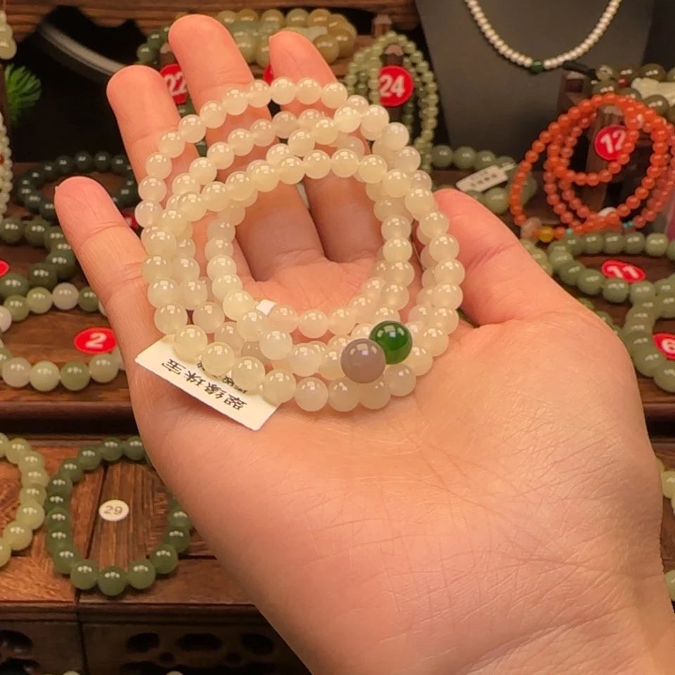【闪购商品】和田玉手链未镶嵌树*?四圈