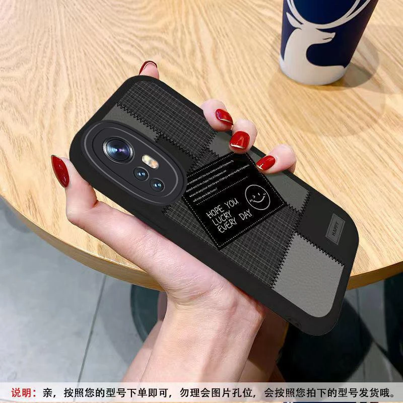 适用红米K50至尊版手机壳Redmik50至尊版小羊皮格子笑脸时尚新男