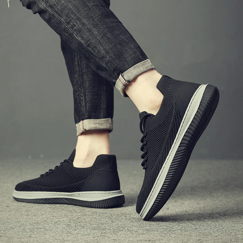 春夏季透气男鞋夏天防滑耐磨时尚飞织运动减震软底休闲鞋男款男鞋