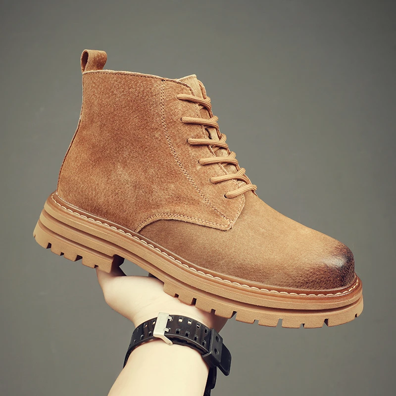 2025新款切尔西马丁靴男秋季夏季英伦中帮高帮增高潮流百搭工装靴