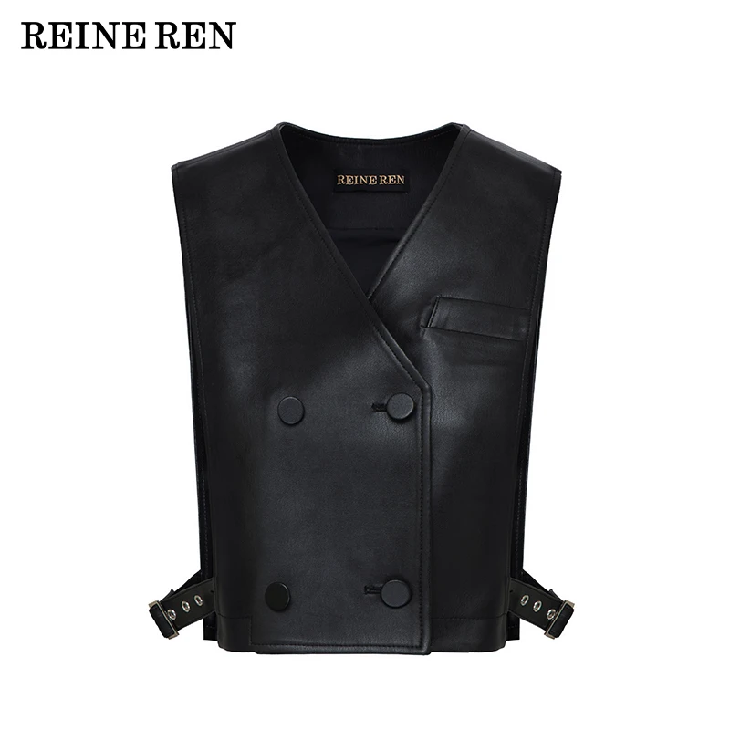 REINEREN设计师任茜秋冬新品皮革金属马甲