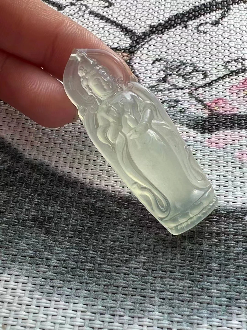岫玉站观音挂件吊坠