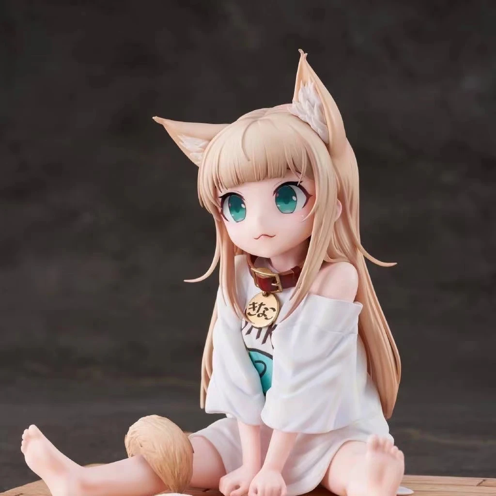 包邮【猫吃小鱼】手机支架猫娘模型模型动漫桌面黄豆粉个性学生立体