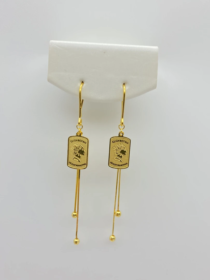 老庙黄金足金999精品5G工艺女王流苏耳钩3.97克耳饰