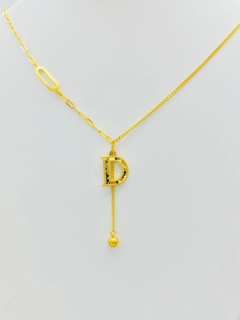 老庙黄金 足金999 精工5G  时尚龙鳞字母D 套链 6.12克