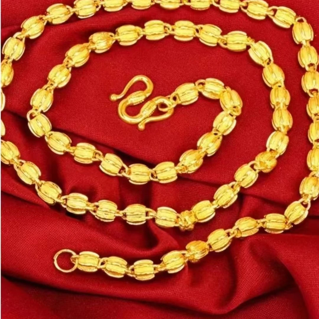 合金项链 2024新款核桃项链时尚经典磨砂霸气