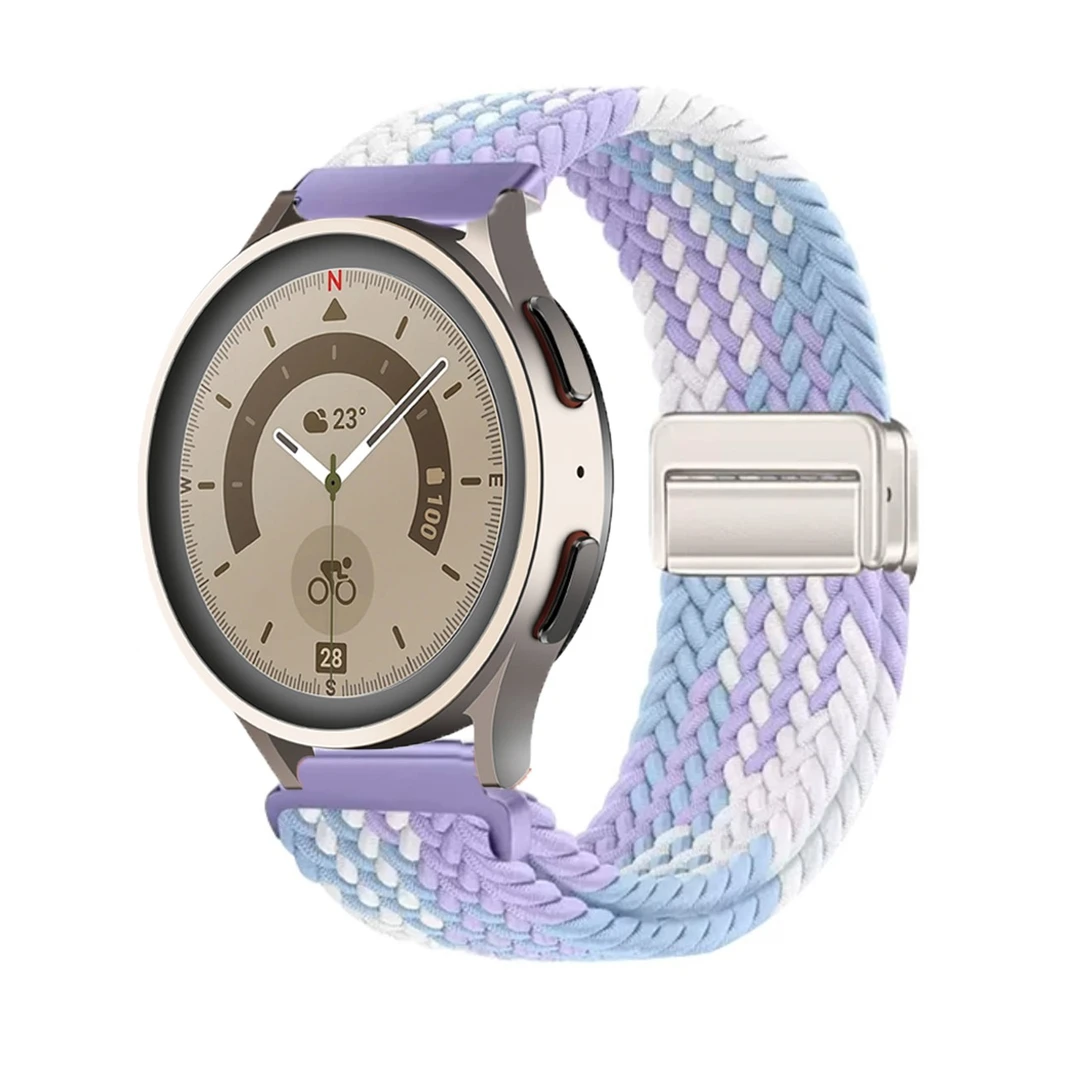 适用华为gt5pro表带弹力编织watch3 4pro经典金属磁吸扣女款18mm