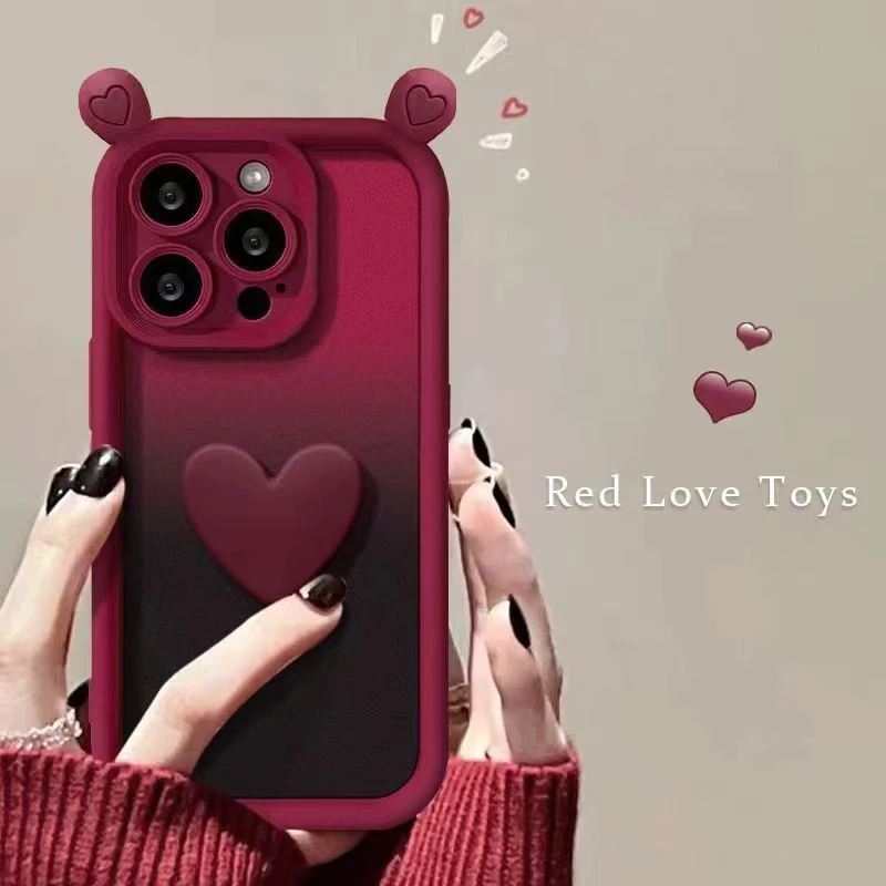 渐变爱心耳朵天眼阶梯苹果华为vivo女oppo小米iPhone15pro手机壳