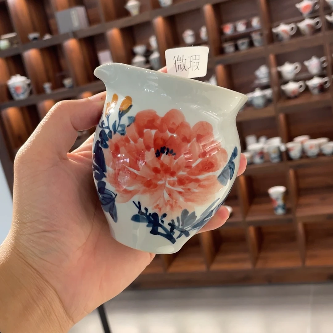 釉下手绘茶具微瑕