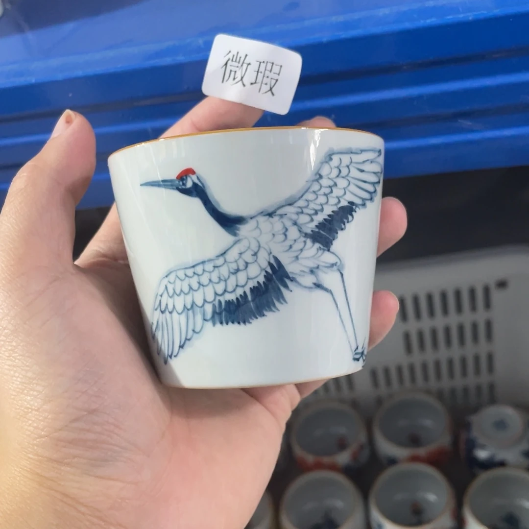 釉下手绘茶具微瑕