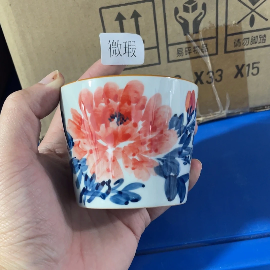 釉下手绘茶具微瑕