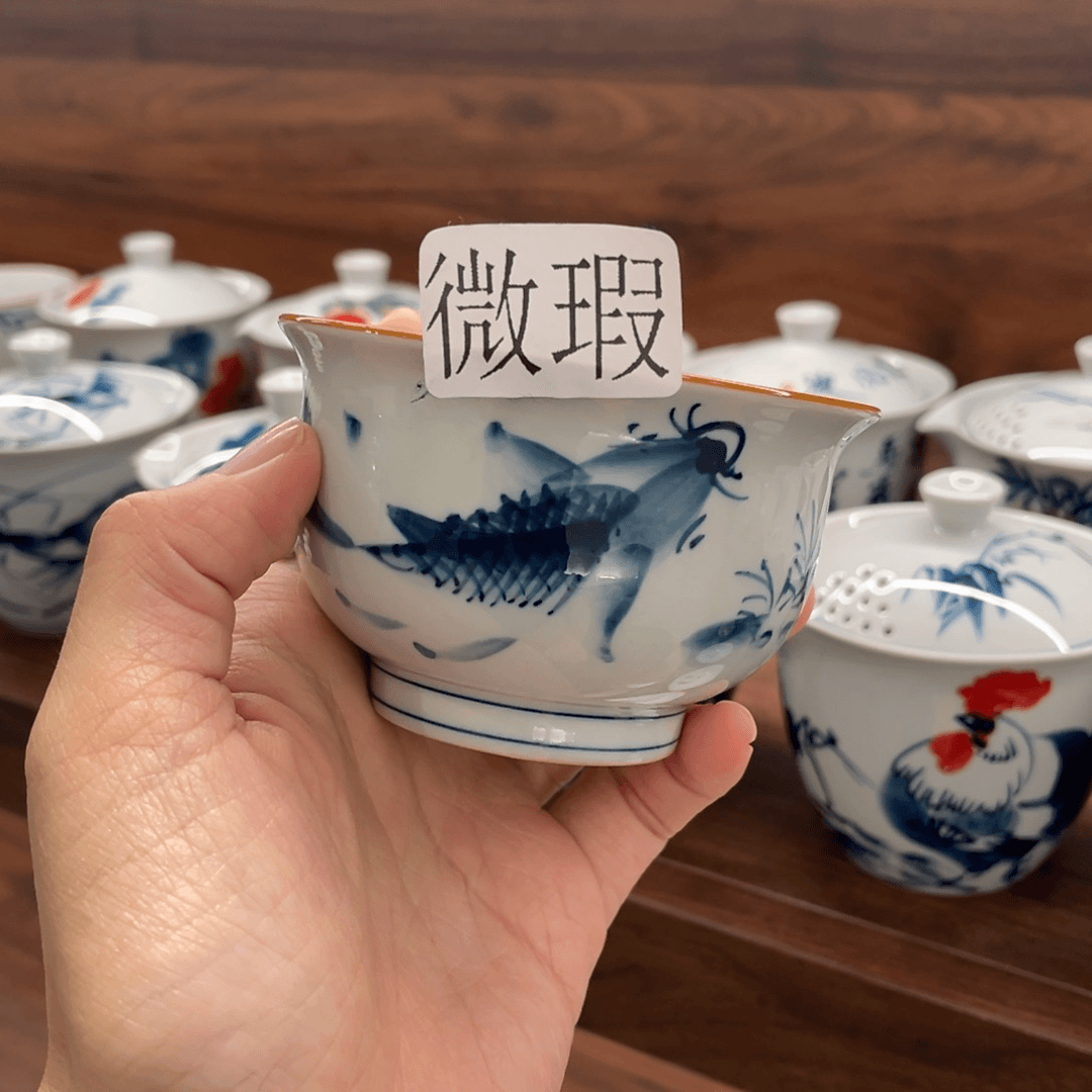 瑕瑕釉下彩纯手绘