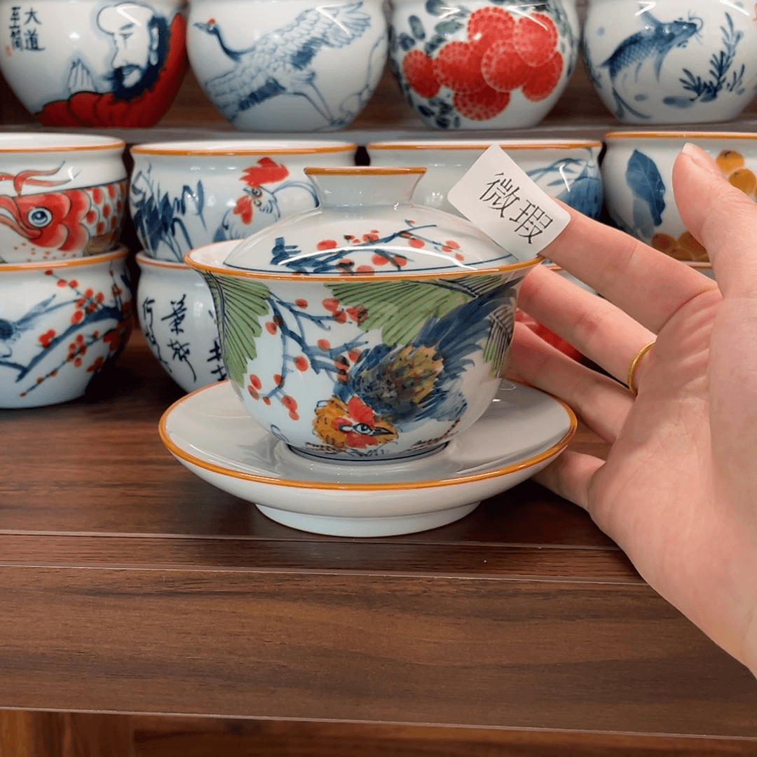 釉下老陶泥手工绘制