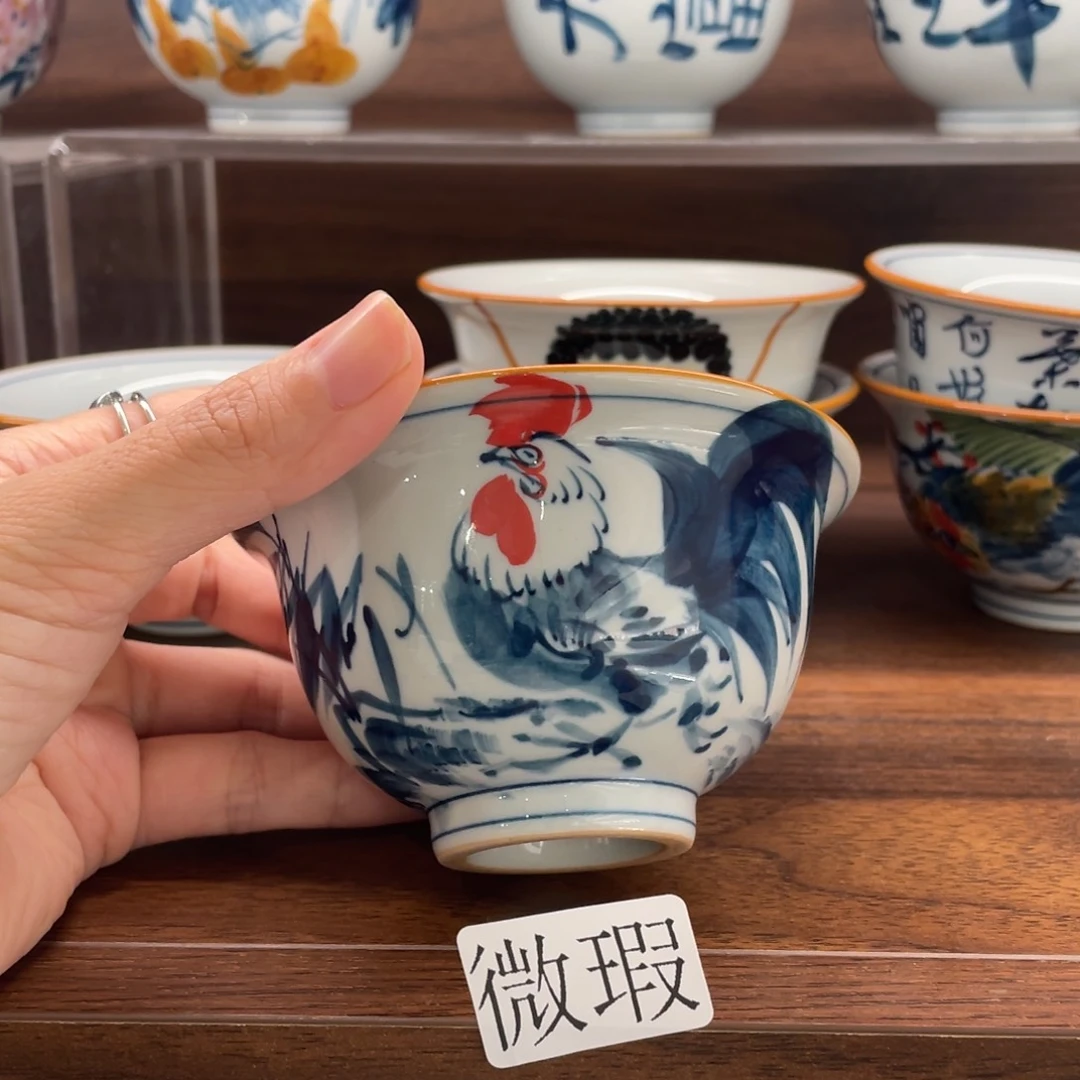 微瑕釉下彩纯手绘