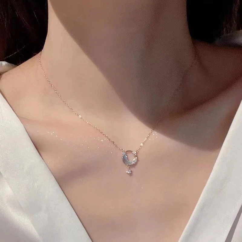 合金项链 星辰揽月项链气质轻奢百搭小众简约