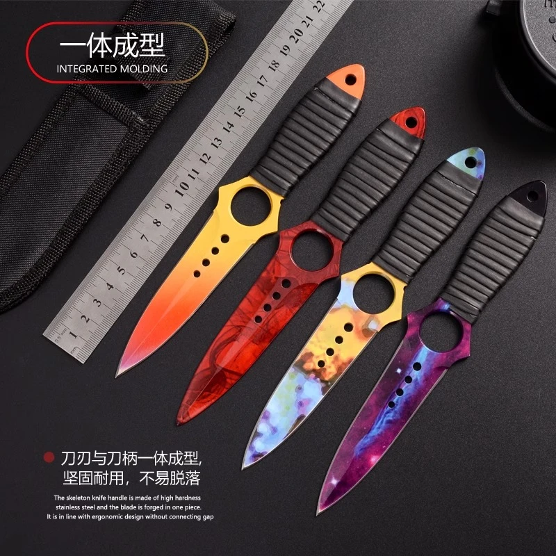 CSGO骷髅刀游戏周边实体模型绑腿刀不锈钢儿童玩具礼品收藏未开刃