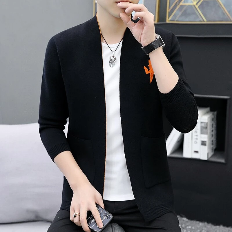 春秋休闲开衫男士百搭外套帅气男装开衫商务男士长袖外穿8935