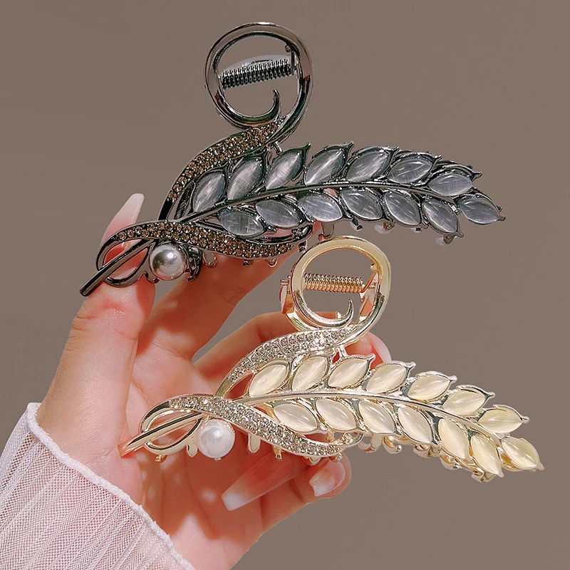 【2024热销款】猫眼石麦穗大号抓夹鲨鱼夹 优雅时尚气质送礼佳品