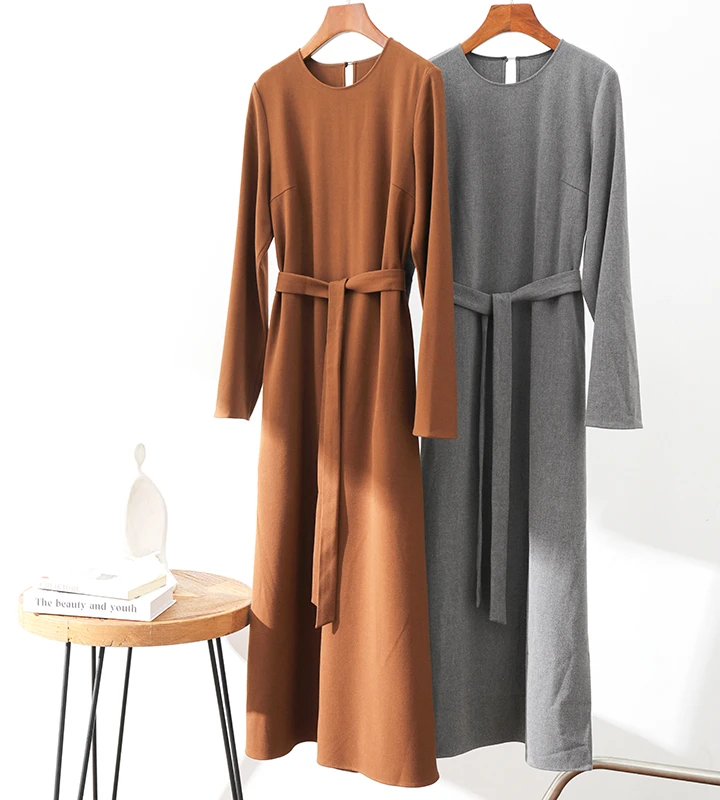 【本月福利】秋冬新款高级感重工简约纯色收腰显瘦裙子-20203270