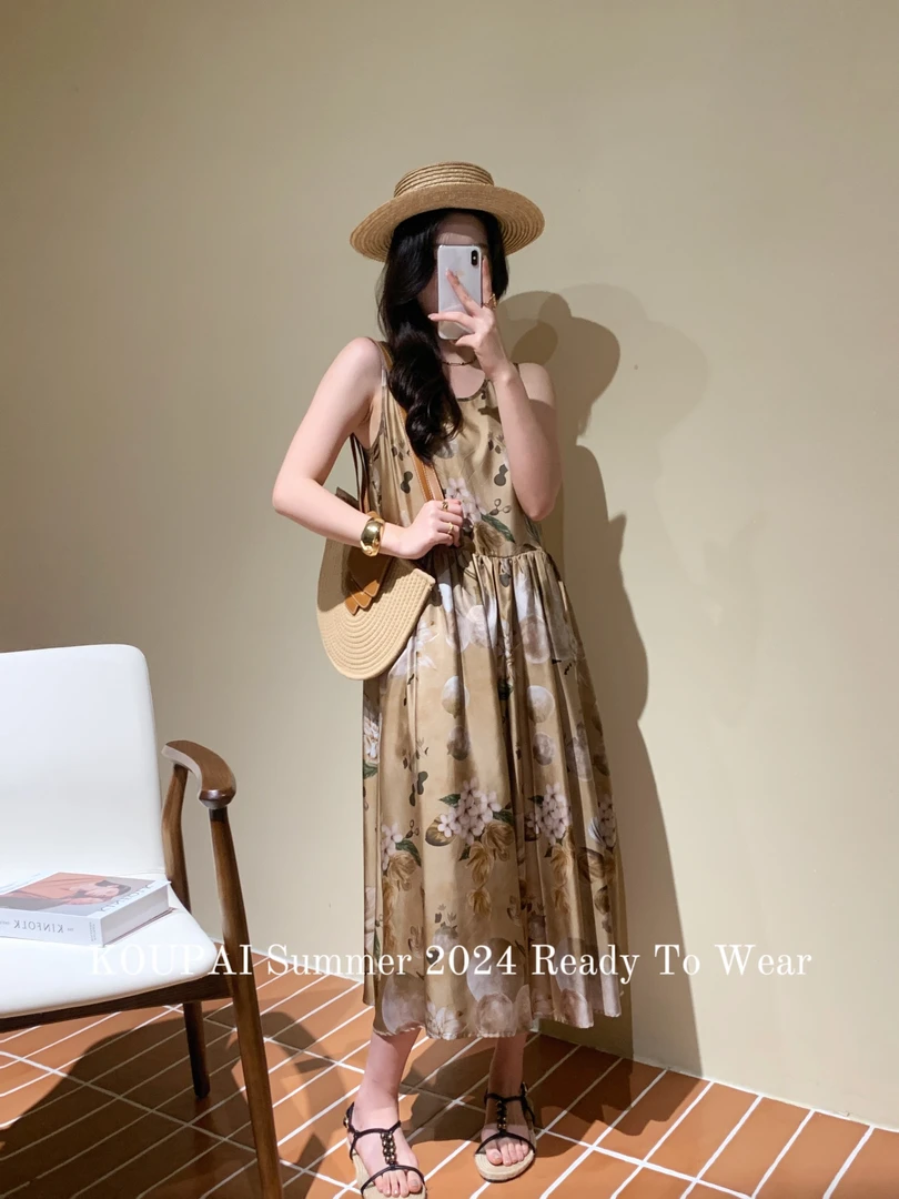 【南油工厂】朝花夕拾背心无袖连衣裙女-KDL1113