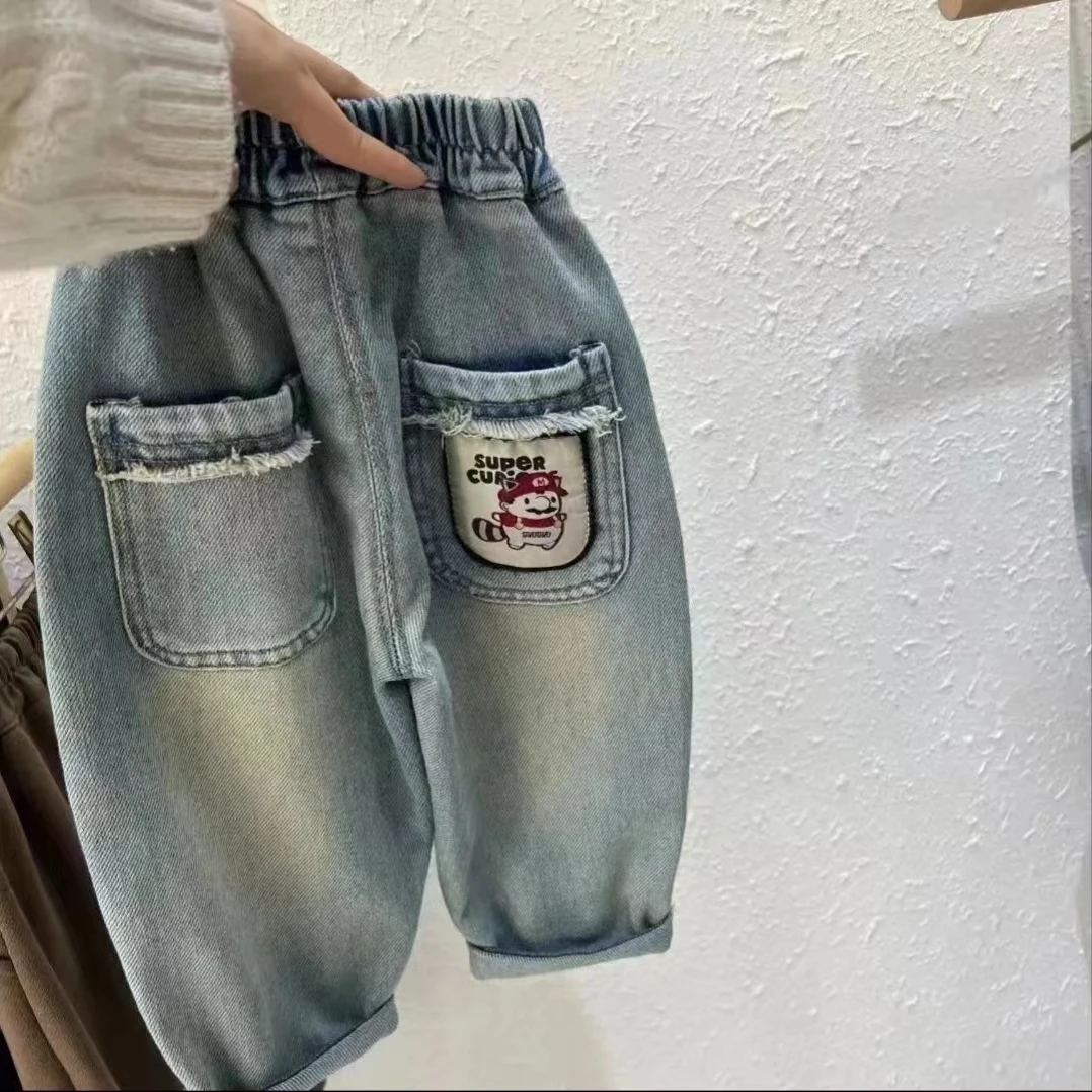男童牛仔裤春装2025新款韩版儿童潮酷时尚老爹裤帅气百搭柔软裤子