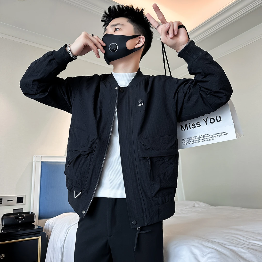 男生外套帅气百搭2025新款痞帅男装棒球领夹克潮流韩版修身上衣服