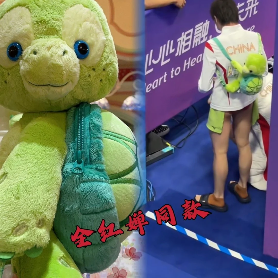 红婵全同款乌龟包包卡通双肩包海龟毛绒双肩背包仿真乌龟儿童包包