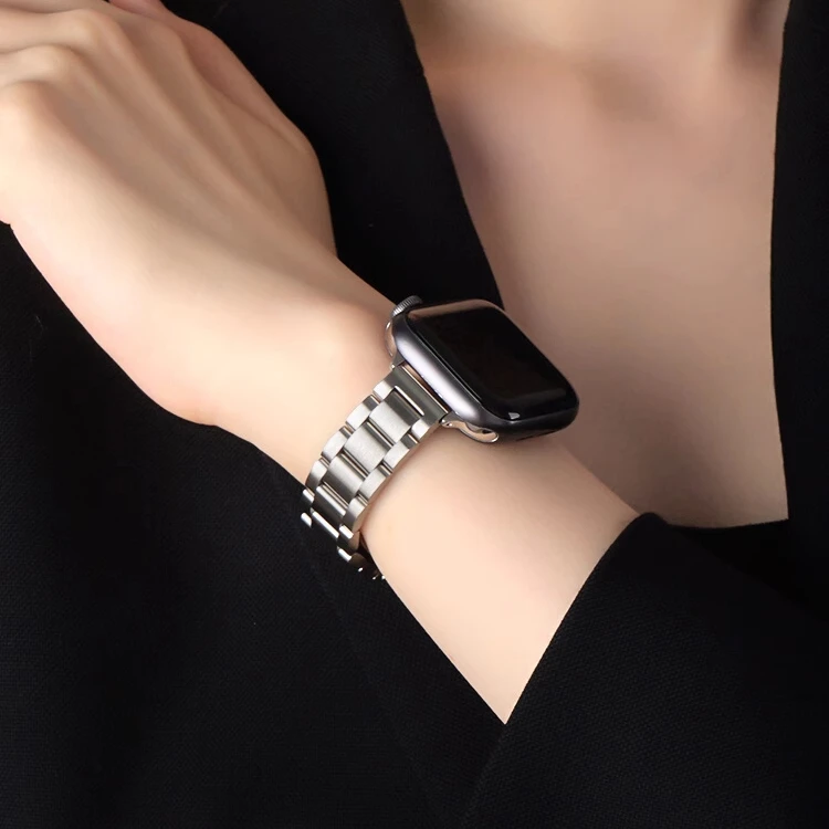 机智兽适用applewatch表带苹果手表S98765表带金属不锈钢创意手链