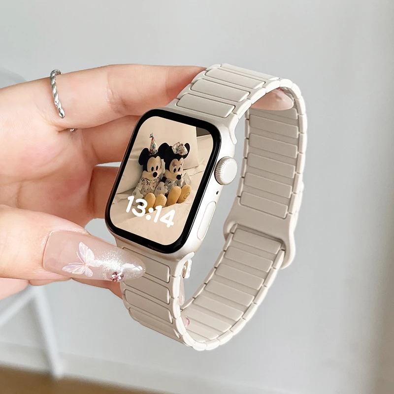 机智兽适用苹果Applewatch手表带S987654SE男女表带ultra磁吸表链