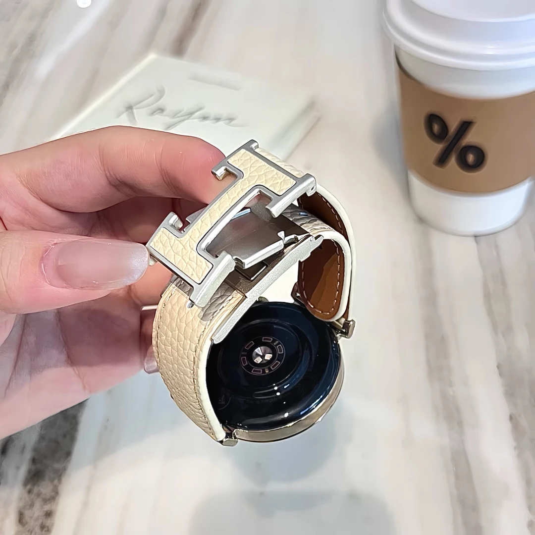 机智兽适用华为手表gt5表带gt4pro腕表watch皮表带gt2磁吸H扣表带