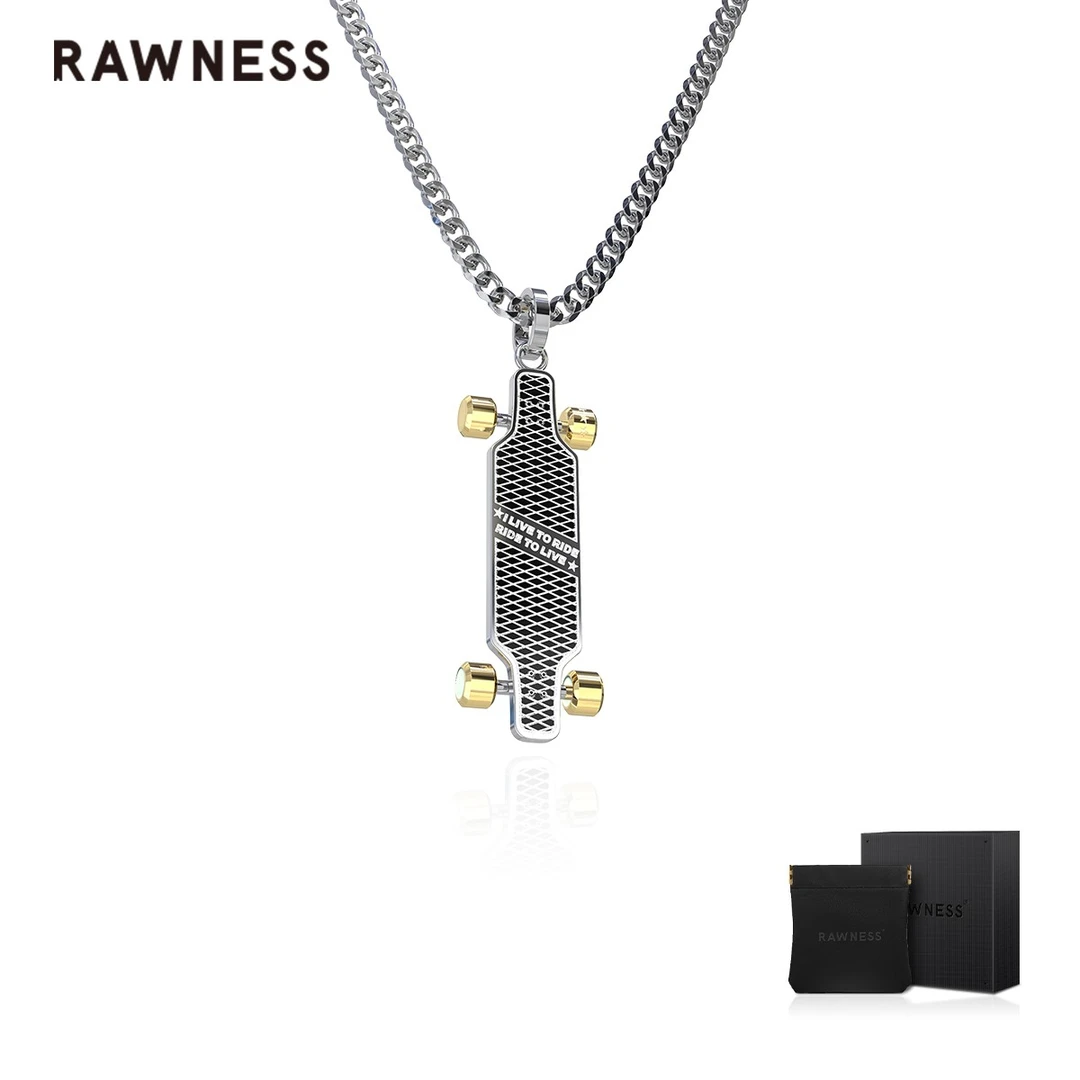 RAWNESS 钛钢项链 情人节礼物滑板项链 洛杉矶潮牌陆地冲浪板