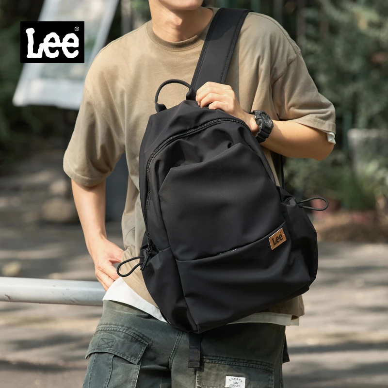 Lee新款休闲男士双肩包 2023大容量书包男生女高中生潮流电脑背包