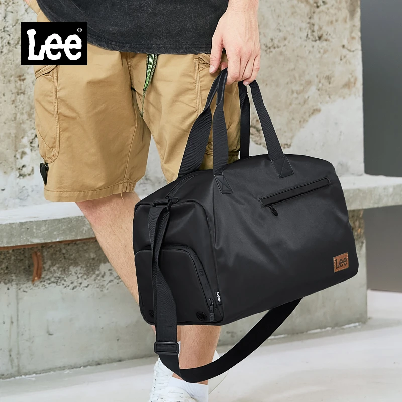 Lee旅行包女手提轻便携收纳短途游泳健身包男学生斜挎单肩行李袋